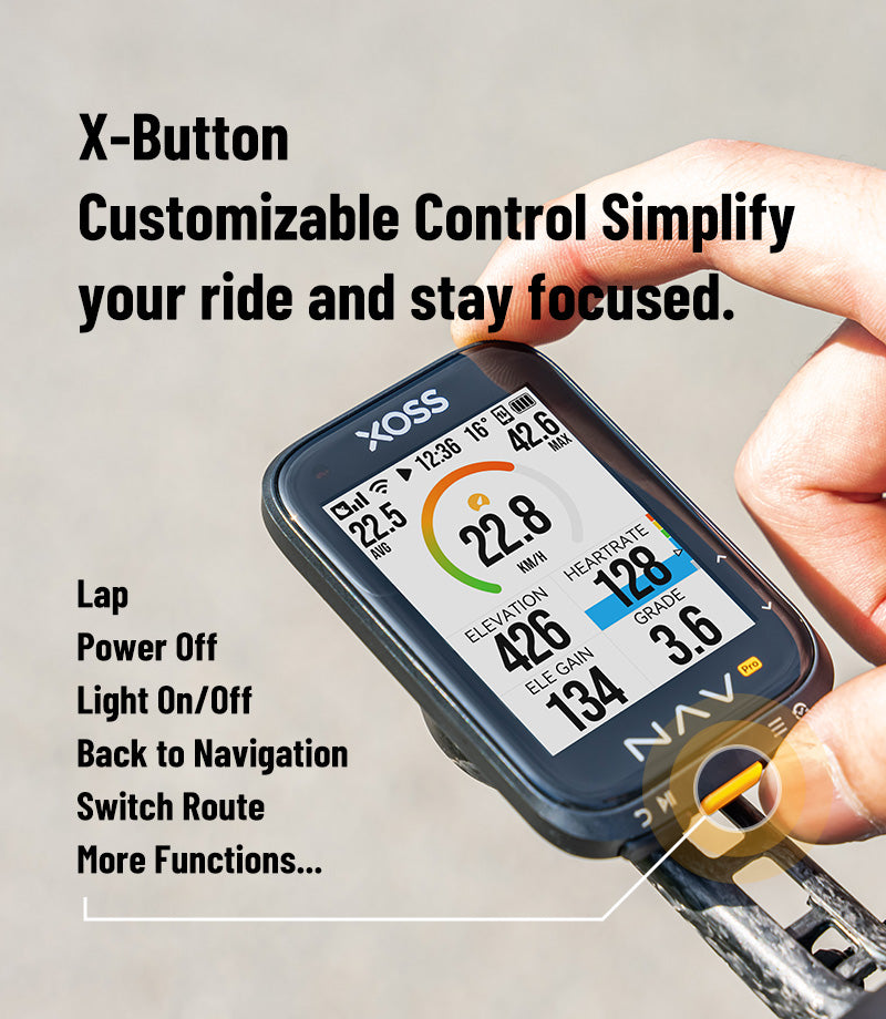 XOSS NAV Pro Touch-screen Bike Computer Navigation Cycling Computer Global Colorful Map Wireless Cycling Computer Offline Route - XOSS.CO