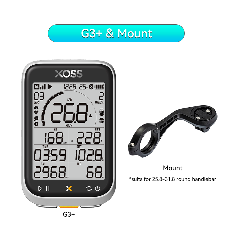 XOSS G/G+ Gen.3 GPS Bike Computer G3+ Power Meter Cadence Speed Bicycle Odometer G3 Plus Waterproof Lights Connection Cycling - XOSS.CO