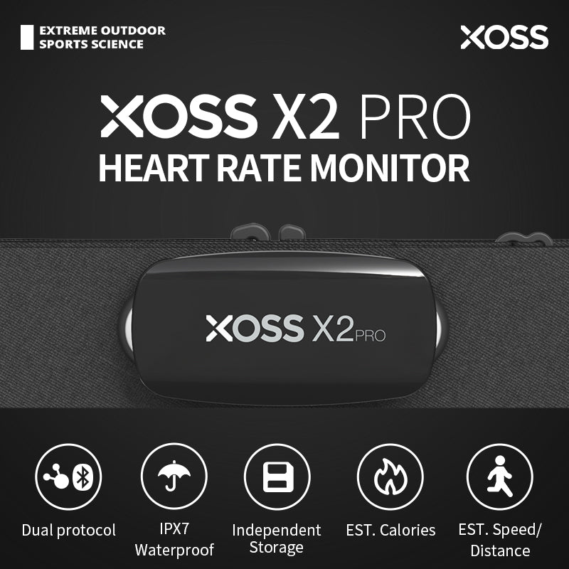 XOSS X2 Pro Heart Rate Sensor Rechargeable 90 Days Battery Life Stores 48H Of Data For Swimming Sailboat Fitness Running Cycling - XOSS.CO