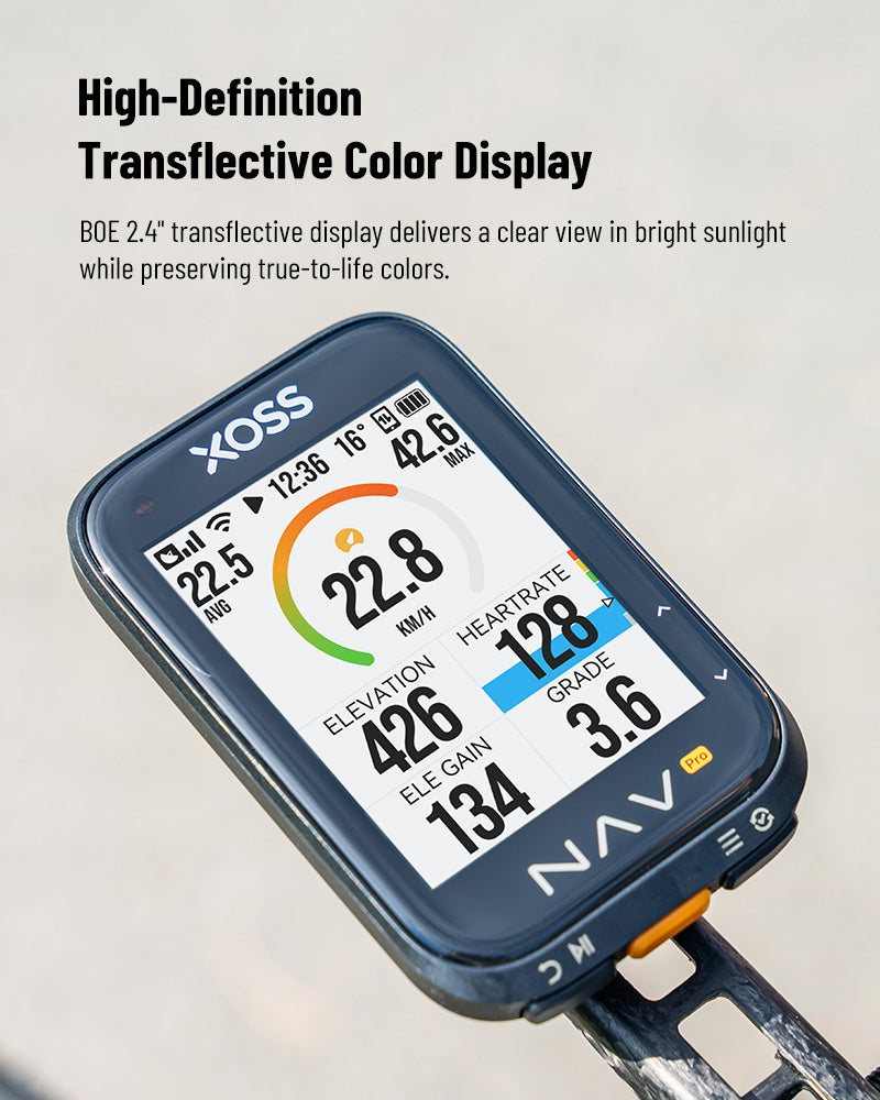 XOSS NAV Pro Touch-screen Bike Computer Navigation Cycling Computer Global Colorful Map Wireless Cycling Computer Offline Route - XOSS.CO