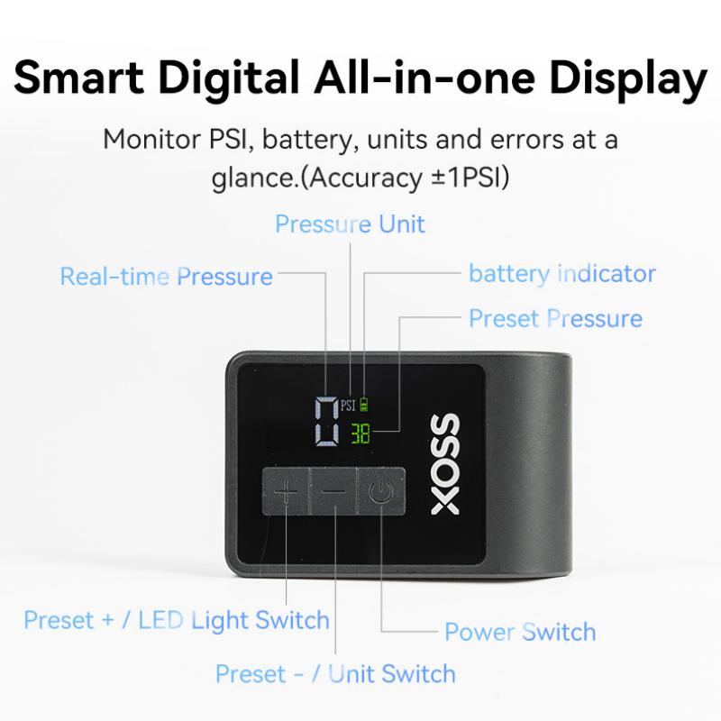 XOSS AirCube Electric Bike Pump 120PSI Mini Portable Air Pump Rechargeable Air Inflator Bike Accessories - XOSS.CO