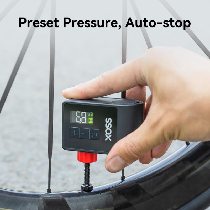 XOSS AirCube Electric Bike Pump 120PSI Mini Portable Air Pump Rechargeable Air Inflator Bike Accessories - XOSS.CO
