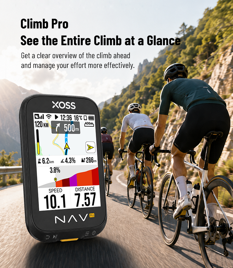XOSS NAV Pro Touch-screen Bike Computer Navigation Cycling Computer Global Colorful Map Wireless Cycling Computer Offline Route - XOSS.CO
